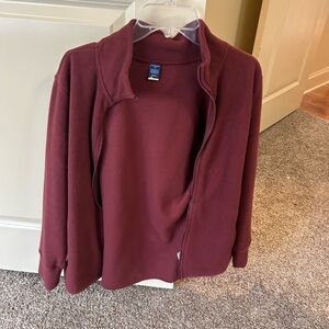 Maroon Fleece Full-Zip Jacket